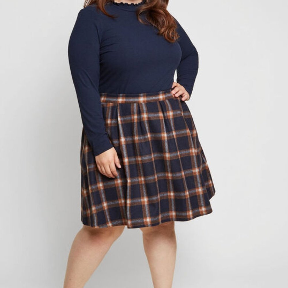 Modcloth Plaid Wool Skirt